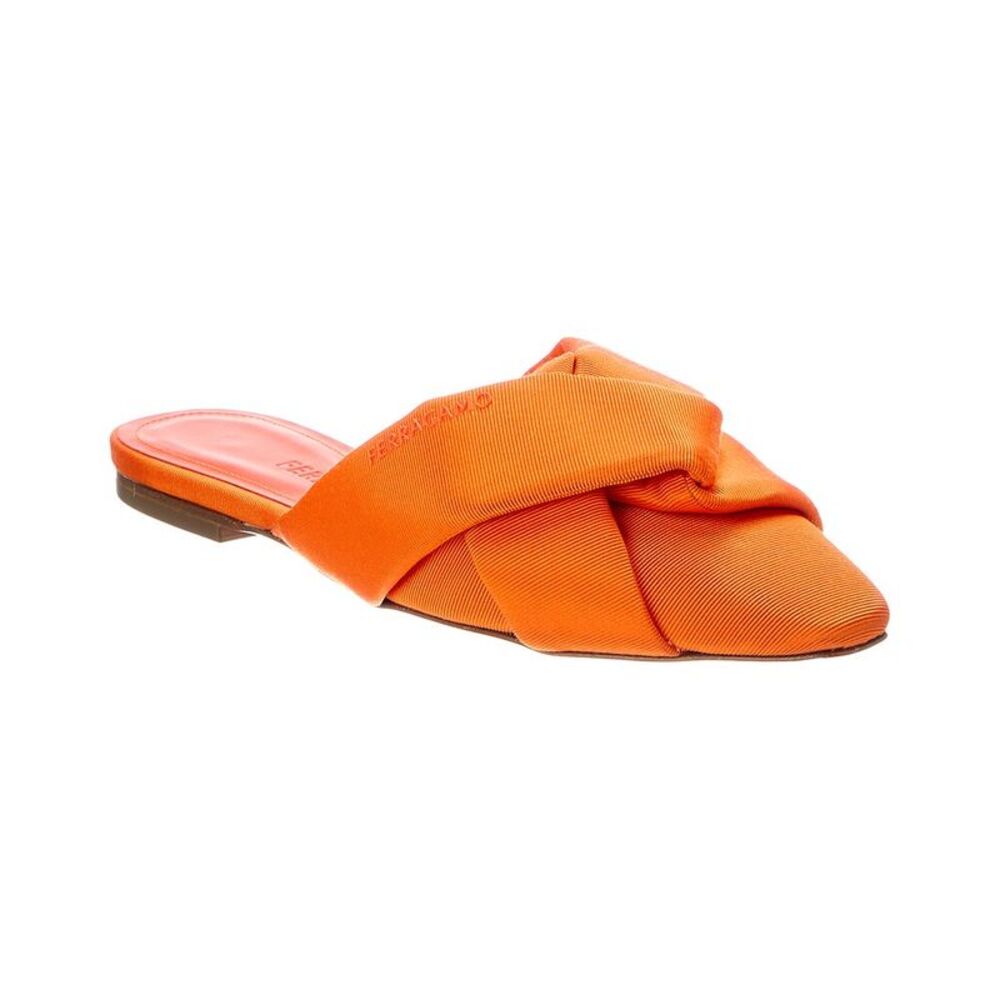 Ferragamo Alhe T Canvas Mule, Orange